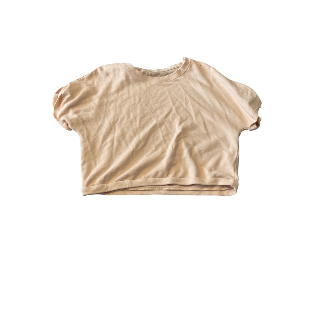 Fabletics Light Peach Cropped Sweatshirt Top Size L